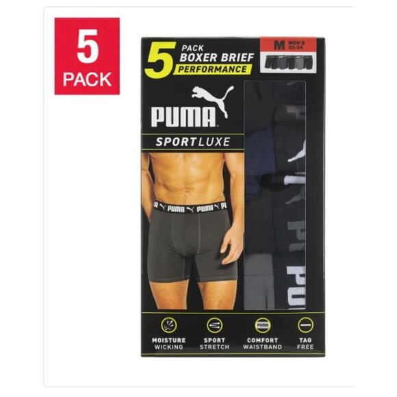 PUMA Men's Boxer Brief, 5 pack Size L NEW  # G179 - Picture 1 of 5